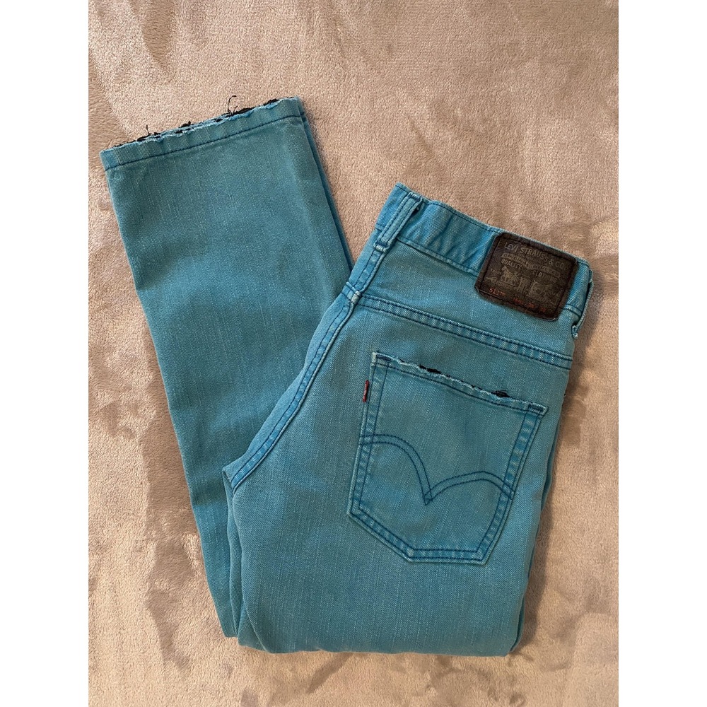 Levi's Jeans Boys Youth‎ 16 28x28 Blue Teal 511 Skinny Denim Red Tab Five Pocket